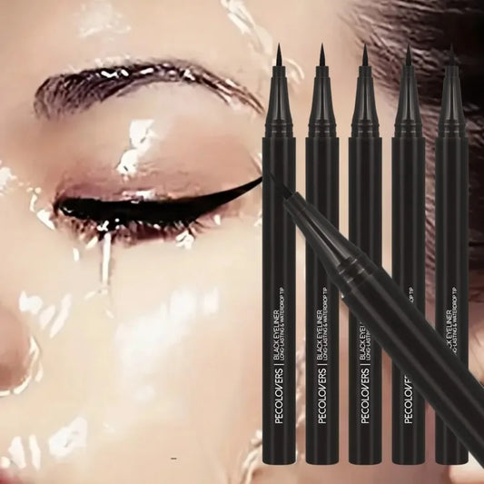 5PCS/Set Smooth Liquid Eyeliner Pen, Waterproof, Long-lasting Makeup, Black, Ultra-fine Pen Tip,Create A Charming Eye Makeup