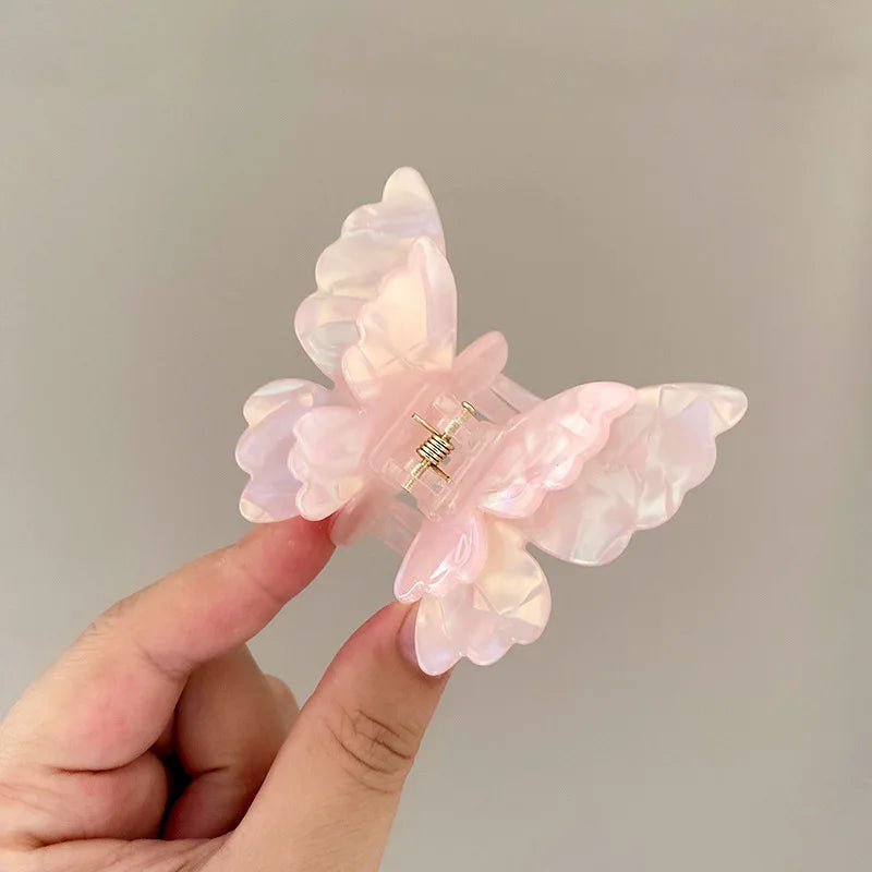 Retro Fairy Butterfly Hair Claw Acetate Crab Hair Clip Sweet Princess Shark Hairpin Women Lady Girl Headwear Hair  Accessories