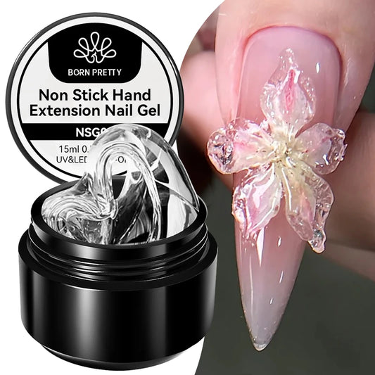 BORN PRETTY 15ml Clear Non Stick Hand Extension Gel 3D Shaping Sculpting Carving Nail Art Solid Hard Gel for Fake Nail