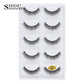 3D Faux Mink Lashes X05 Fluffy Wispy False Eyelashes 5Pairs Reusable Soft Volume Eyelashes Natural Look for Daily & Party Makeup
