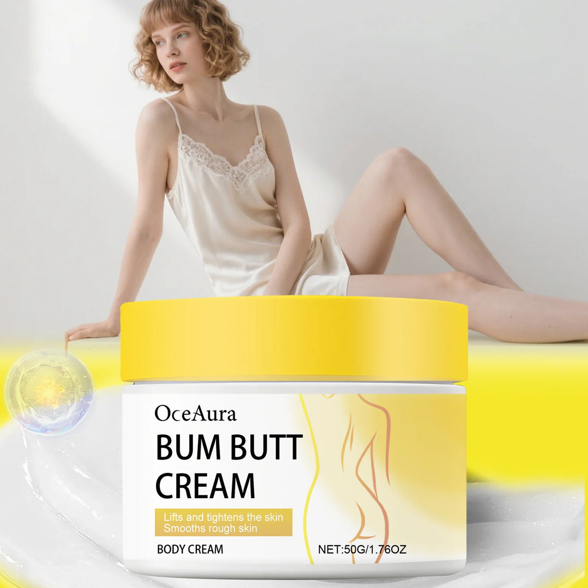 Butt Lift Cream Firming & Hydrating Cream for Buttocks Anti-Cellulite Treatment Tightening Smoothing Cream with Collagen Retinol