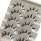 5 Pairs of Anime-Style False Eyelashes, Dramatic Demon-Style Cartoon False Eyelashes D-Curve, Reusable