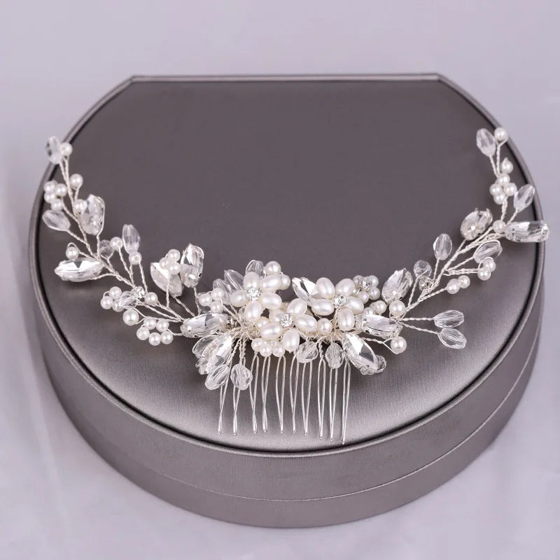 Wedding Comb Head Jewelry Bride Hair Clips Headpiece Crystal Women Tiaras Bridal Hair Accessories Women Hair Ornaments SL