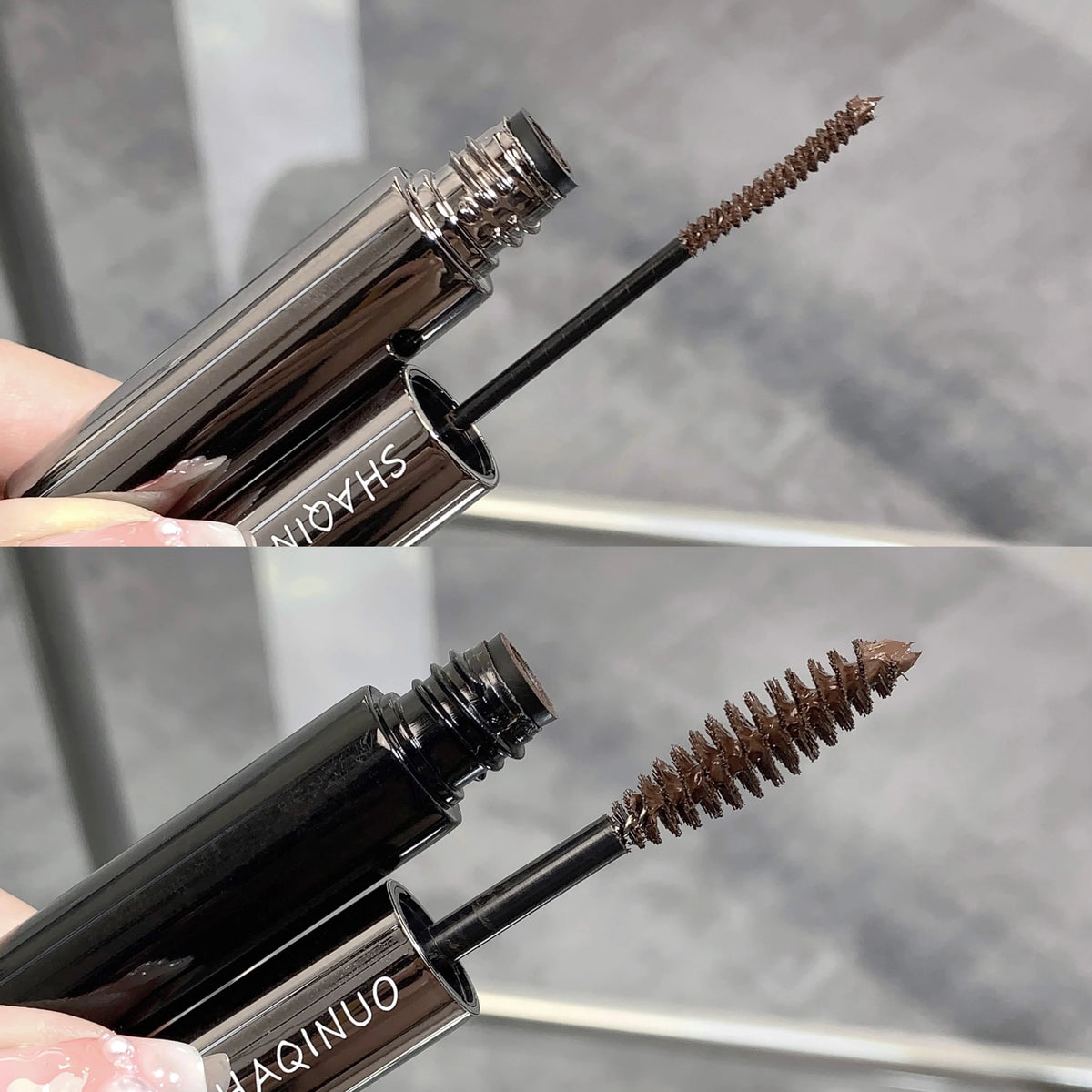 SHAQINUO 2 In 1 Volume and Length Waterproof Mascara Long Lasting Dual-Ended Tubing Eye Makeup