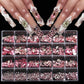 1 box of multi -shaped 3D nail diamond kits -24 AB crystal gem grids, flat -bottom nail art accessories multi -style nail suppli