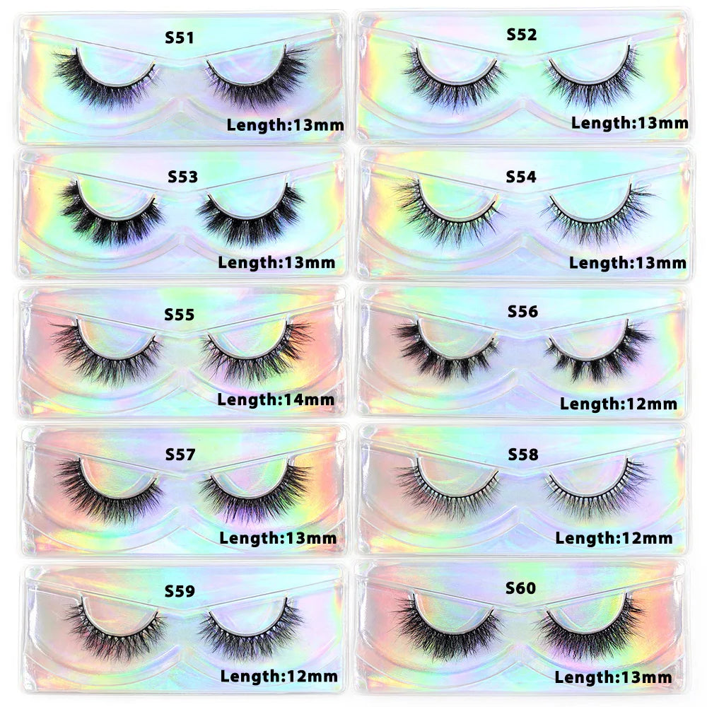 LEHUAMAO Maquiagem Short Natural Soft Mink Lashes Volume Fluffy Wispy Lashes 12mm-15mm False Eyelashes Eyelash Extensio Makeup